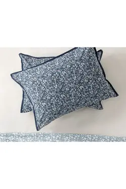 روبالشی دو بسته پنبه ای Fleur De Nuit 50×70 سانتی متر آبی سرمه ای انگلیش هوم