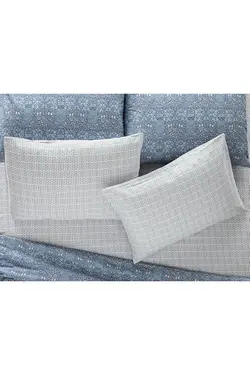 روبالشی 2 بسته ای Trellis Easy-Iron 50×70 سانتی متر آبی – دارچینی انگلیش هوم