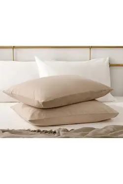 روبالشی 2 بسته پنبه ای ساده 50 در 70 سانتی متر فوم قهوه انگلیش هوم