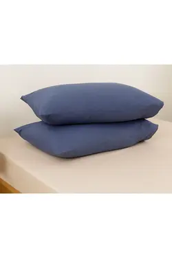 روبالشی 2 بسته پنبه ای ساده 50×70 سانتی متر آبی شب انگلیش هوم