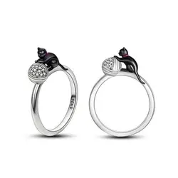 انگشتر نقره طرح گربه و کاموا