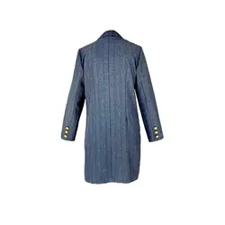 مانتو شلوار اداری شش دکمه آبی نفتی سیر HUDA-E03