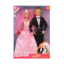 عروسک باربی عروس و داماد Defa Lucy کد 8305