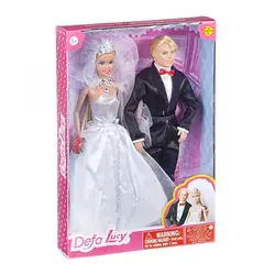 عروسک باربی عروس و داماد Defa Lucy کد 8305