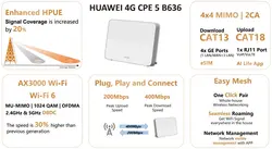 مودم TD-LTE رومیزی Huawei B636