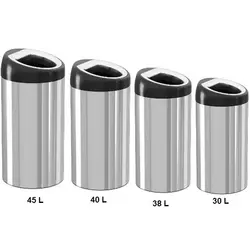 سطل زباله استیل شوت بین آکاالکتریک 30لیتر