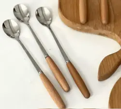 قاشق شربت خوری دسته بامبو