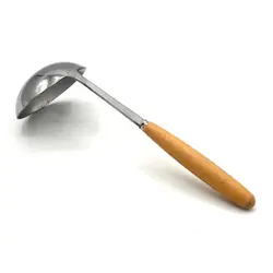ملاقه استیل دسته بامبو