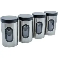 بانکه حبوبات 1 کیلویی پنجره دار استیل نیوهوم