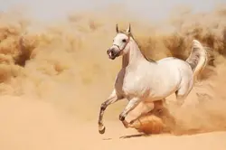 دانلود تصویر شاتراستوک اسب خاکستری در حال دویدن بر روی شن   کد  ۱۰۹۲۱۳۷۴۸۸