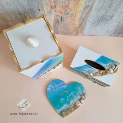 ست جعبه ، سطل و جا کلیدی رزینی کد 0103