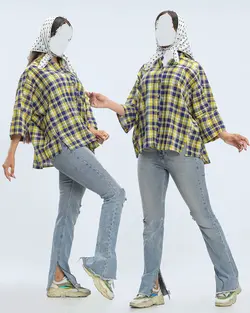 شومیز یقه ژاپنی کد : 3575