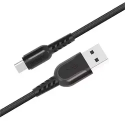 کابل Type-C فلزی Porodo مدل PD-CMETRP24-BK | طول 2.4 متر