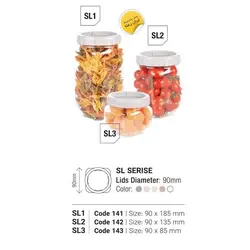 فروش عمده قوطی حبوبات نشکن مربع 1S آریسام