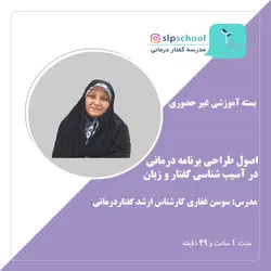 اصول طراحی برنامه درمانی در آسیب شناسی گفتار و زبان