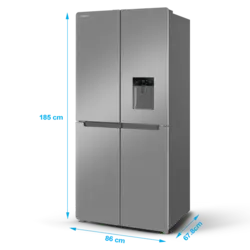 یخچال و فریزر ایکس ویژن مدل TF540-ASD چهاردرب رنگ نقره ای