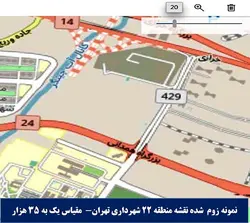 نقشه مناطق ۲۲ گانه شهر تهران