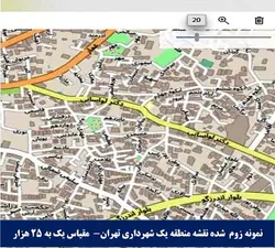 نقشه مناطق ۲۲ گانه شهر تهران