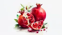 تصویر پس زمینه آبرنگی انار شب یلدا - ایران پیک | پیکفری