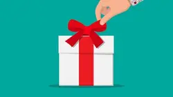 وکتور دست انسان و باز کردن روبان جعبه کادو - ایران پیک | پیکفری