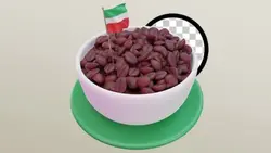 تصویر PNG رندر سه بعدی قهوه و پرچم ایران - ایران پیک | پیکفری