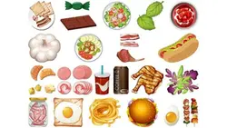 وکتور مجموعه آیکون غذا و دسر - ایران پیک | پیکفری