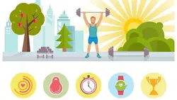 وکتور فارسی بنر سایت طرح تناسب اندام و بدنسازی - ایران پیک | پیکفری