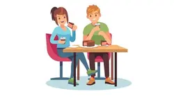 وکتور کاراکتر کارتونی زن و مرد در کافه و کافی شاپ - ایران پیک | پیکفری