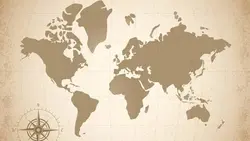 وکتور طرح قدیمی نقشه جهان - ایران پیک | پیکفری