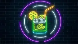 وکتور طرح نئون و نورانی نوشیدنی و کوکتل - ایران پیک | پیکفری