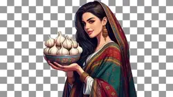 تصویر PNG دختر جوان و کاسه سیر - ایران پیک | پیکفری