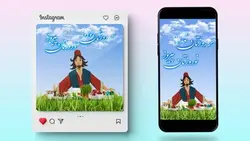 فایل لایه باز پست و استوری نوروز طرح حاجی فیروز و هفت سین - ایران پیک | پیکفری