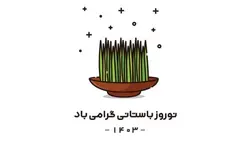 وکتور فارسی طرح زمینه سفید سبزه عید نوروز - ایران پیک | پیکفری