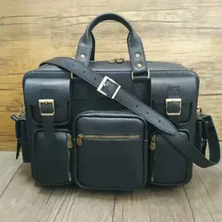 چمدان خلبانی و کیف دیپلمات مسافرتی چرمی مشکی مدل i-110 ایزاکو