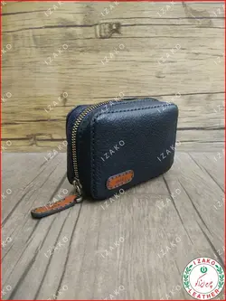 کیف پول و اکسسوری چرمی دست دوز مدل i-66 مشکی ایزاکو