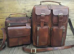 کیف دانشجویی اداری دیپلمات مسافرتی چرم طبیعی دستدوز i-132 برند ایزاکو