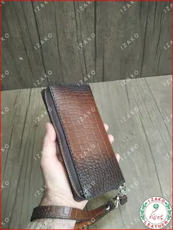 کیف پول چرم اصل دور زیپ مدل i-840 برند ایزاکو