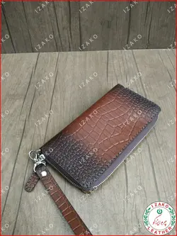کیف پول چرم اصل دور زیپ مدل i-840 برند ایزاکو