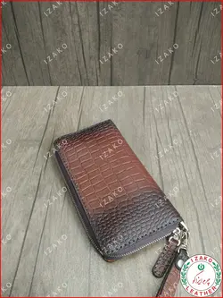 کیف پول چرم اصل دور زیپ مدل i-840 برند ایزاکو
