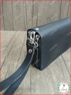 کیف موبایل و پول دو زیپ چرم گاوی دستدوز مدل i-850 برند ایزاکو