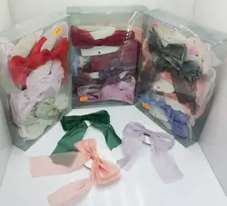 گیر سر اتبری 2 پاپیون حریر دنباله دار کارتی وکیوم