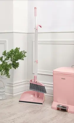 ست جارو و خاک انداز ایستاده بلند لیمون