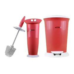 سطل و فرچه دستشویی ساده لیمون