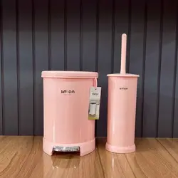 سطل و فرچه گرد درب رنگی لیمون