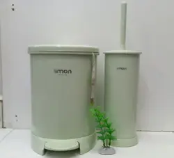 سطل و فرچه گرد درب رنگی لیمون