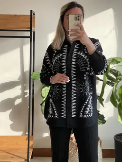 شومیز پولک دوزی گلدوزی مجلسی ترک طرح هندسی