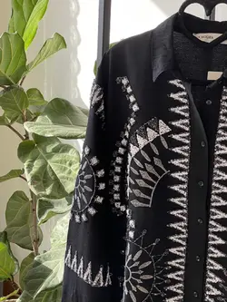 شومیز پولک دوزی گلدوزی مجلسی ترک طرح هندسی