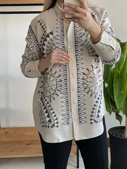 شومیز پولک دوزی گلدوزی مجلسی ترک طرح هندسی