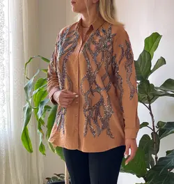 شومیز پولک دوزی گلدوزی مجلسی ترک طرح آبشار