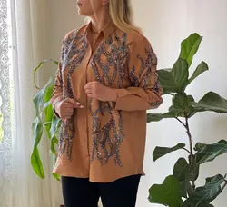 شومیز پولک دوزی گلدوزی مجلسی ترک طرح آبشار